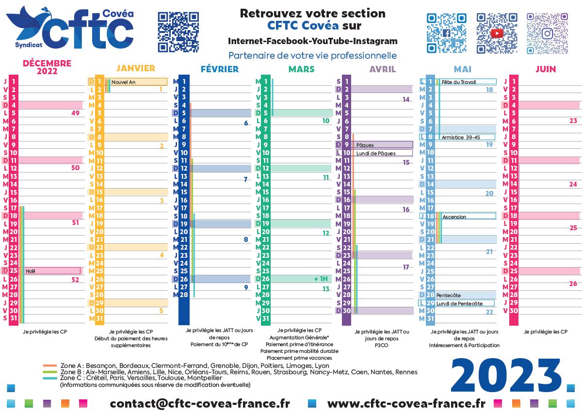 Le calendrier CFTC COVEA “2023” est disponible et téléchargeable !!!