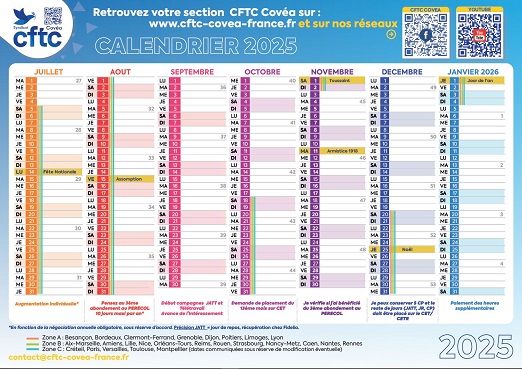 Le calendrier CFTC COVEA “2025” téléchargeable