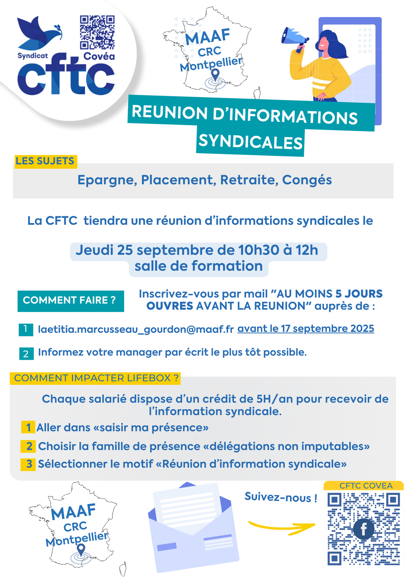 Réunions d’info CFTC Teams – DSIN NIORT – 8 & 9 octobre 2025