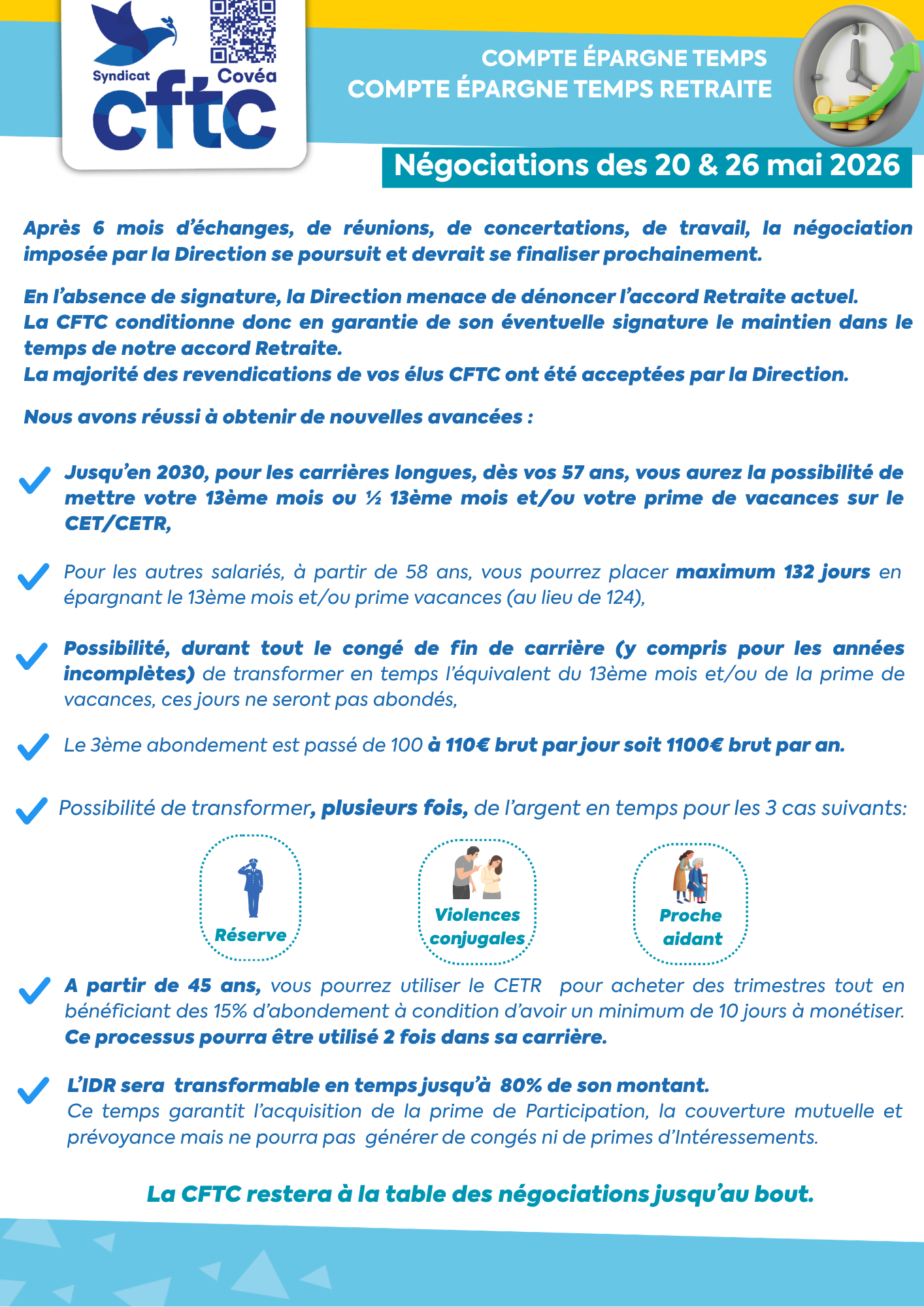 Négociations CET/CETR 20 & 26 mai 2026